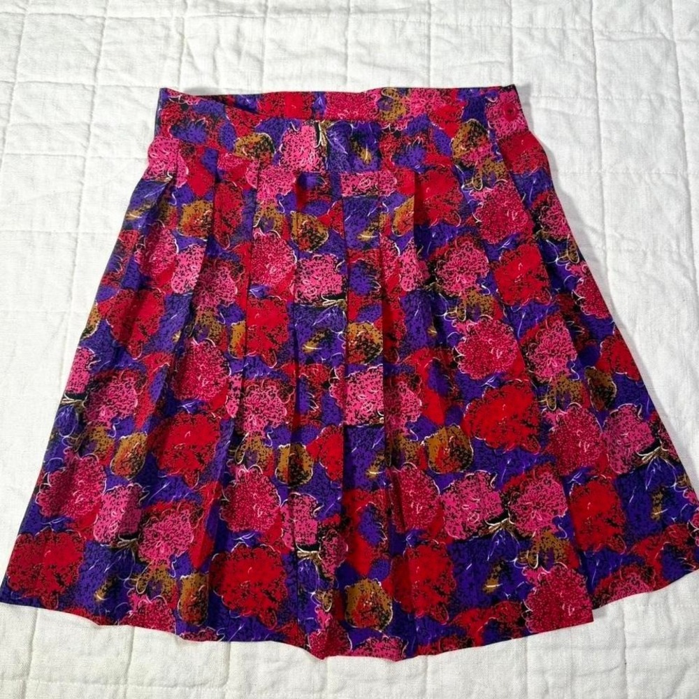 Vintage Neman Bros Floral Pleated Skirt – Size xs-s